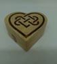 Heart shaped wooden box with lid, decorated with Celtic knot