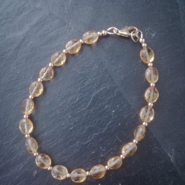 Citrine and Gold Bracelet