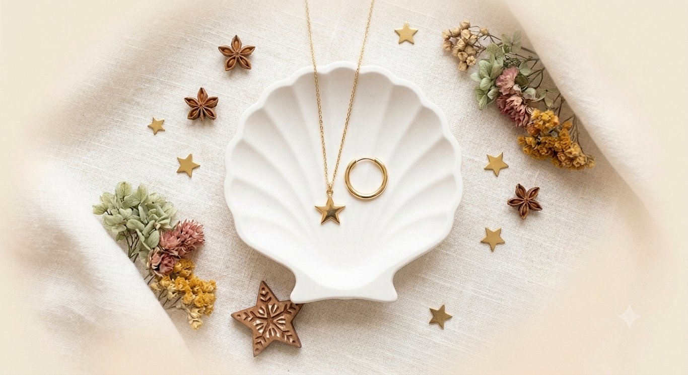 Minimalist Shell Jewellery Dish Eco Resin 