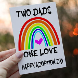 Two Dad's One Love Adoption Day Card, Congratulations Adoption for New Child