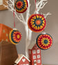 Crochet Christmas Baubles Set of 4 - Autumnal Colours - Tree Decorations - Image 4