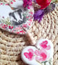 Floral  Badger Hanging Clay Hearts FREE POSTAGE - Image 4