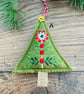 Folk Art Embroidered Christmas Trees - Image 2