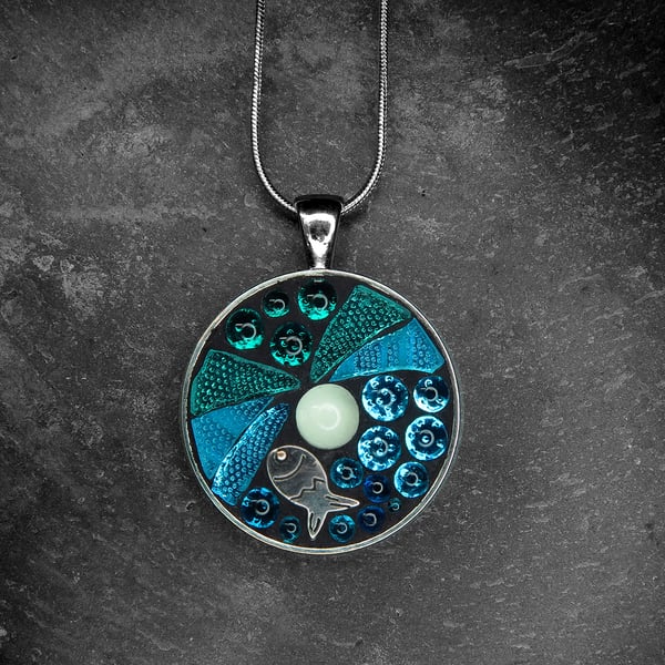 'Ocean Blue' - Mosaic Pendant