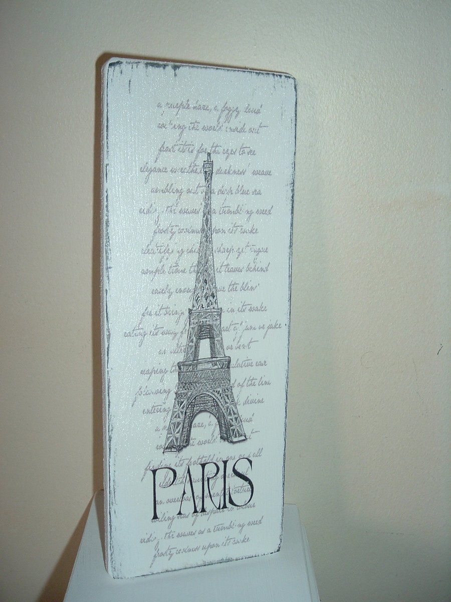 shabby chic paris plaque lovely wall hanging sign