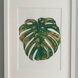 Gold Embellished Monstera