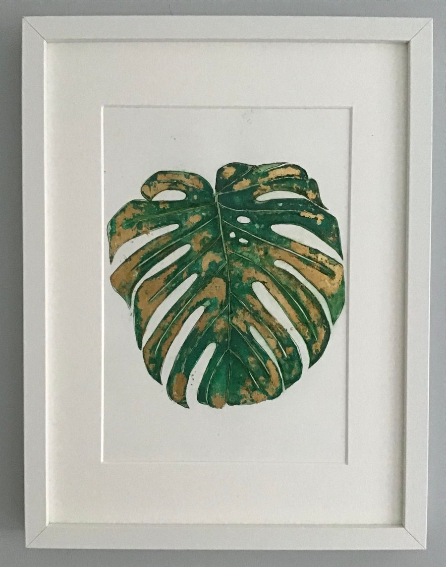 Gold Embellished Monstera