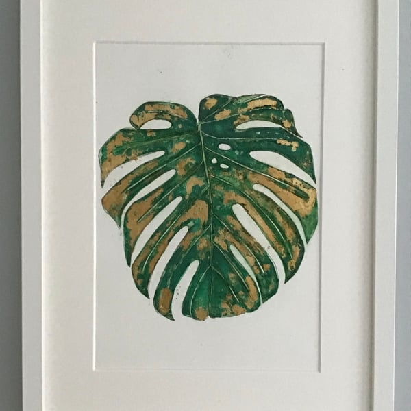 Gold Embellished Monstera