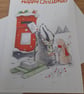 CUTE CHRISTMAS CARD WITH BADGER, RABBIT AND ROBBIN POSTING THERE XMAS CARDS. - Image 2