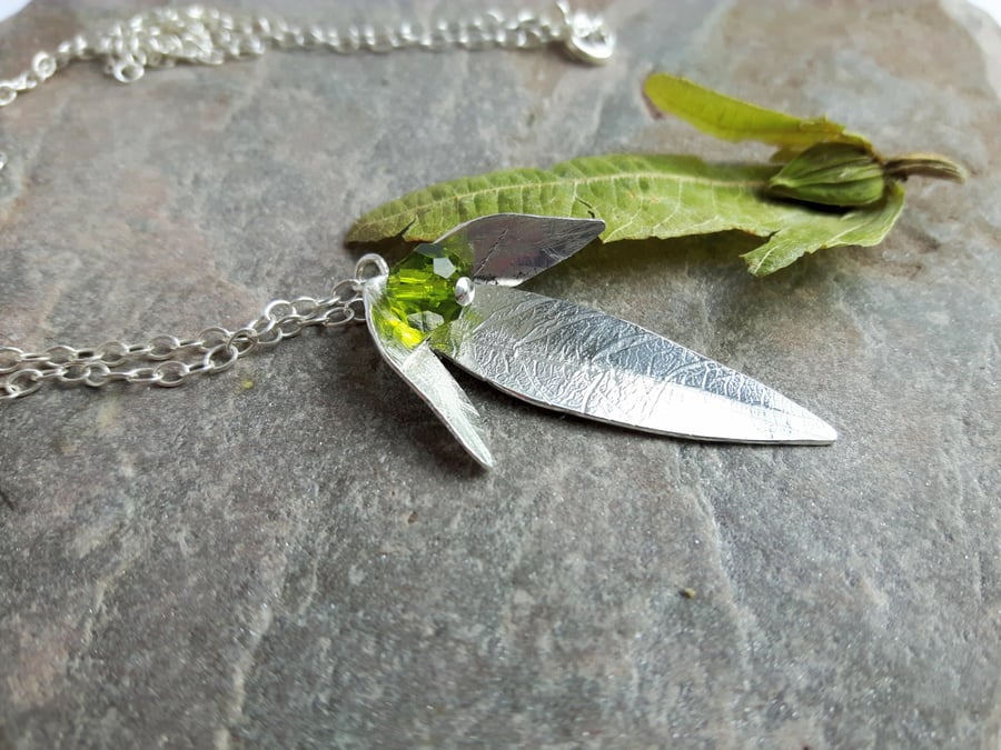 Sterling Silver Samara Pendant with Swarovski Crystal