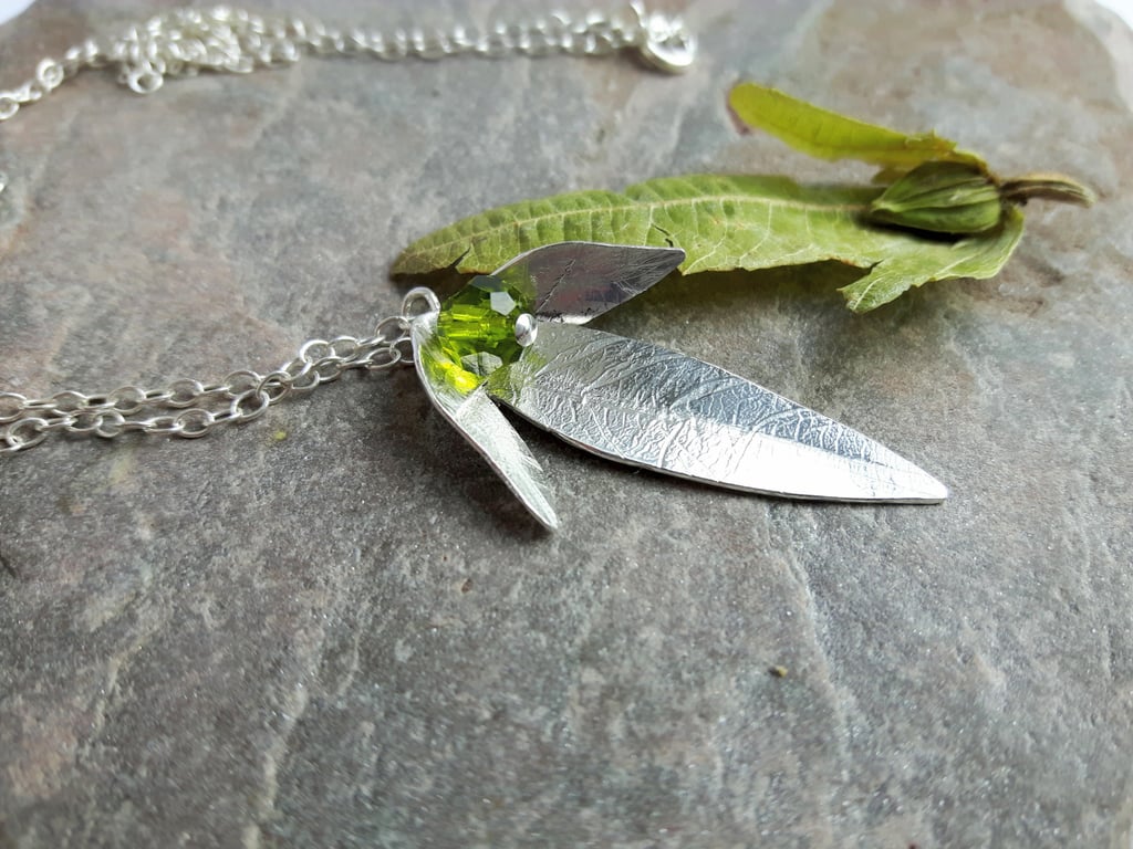 Sterling Silver Samara Pendant with Swarovski Crystal