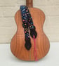  1 inch Wide Adjustable ukulele neck strap in Dark Batik 