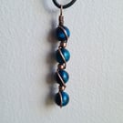 Blue Tiger's Eye & Copper Necklace Pendant Gift Crystal Jewellery Jewelry