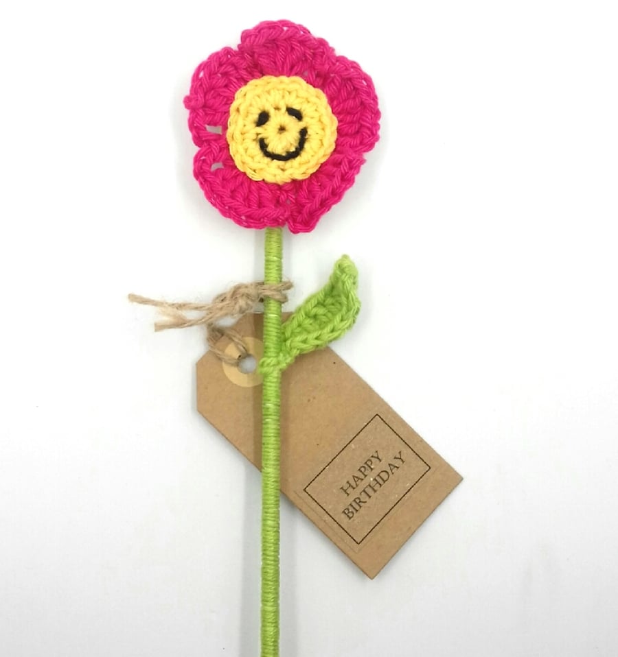 Crochet Happy Birthday Flower 