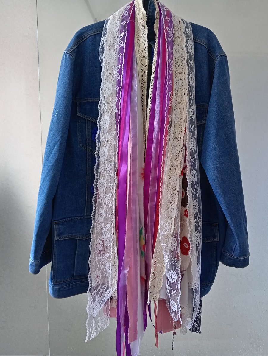 Gorgeous Purple Mix Boho Shabby Chic Cottage Core Floaty Scarf 