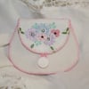 Embroidered Coin Purse from recycled linens