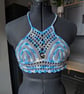 XS handmade crochet halter neck bralette top adjustable 