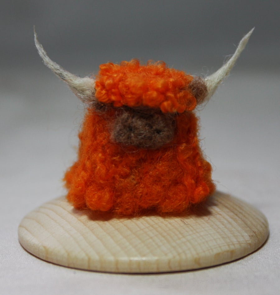 Mish Mash Minis - heilan coo (needle felted highland cow sculpture)