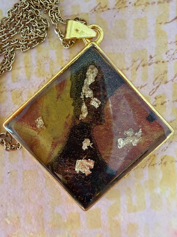 Abstract  Art Pendant, wearable artwork pendant 