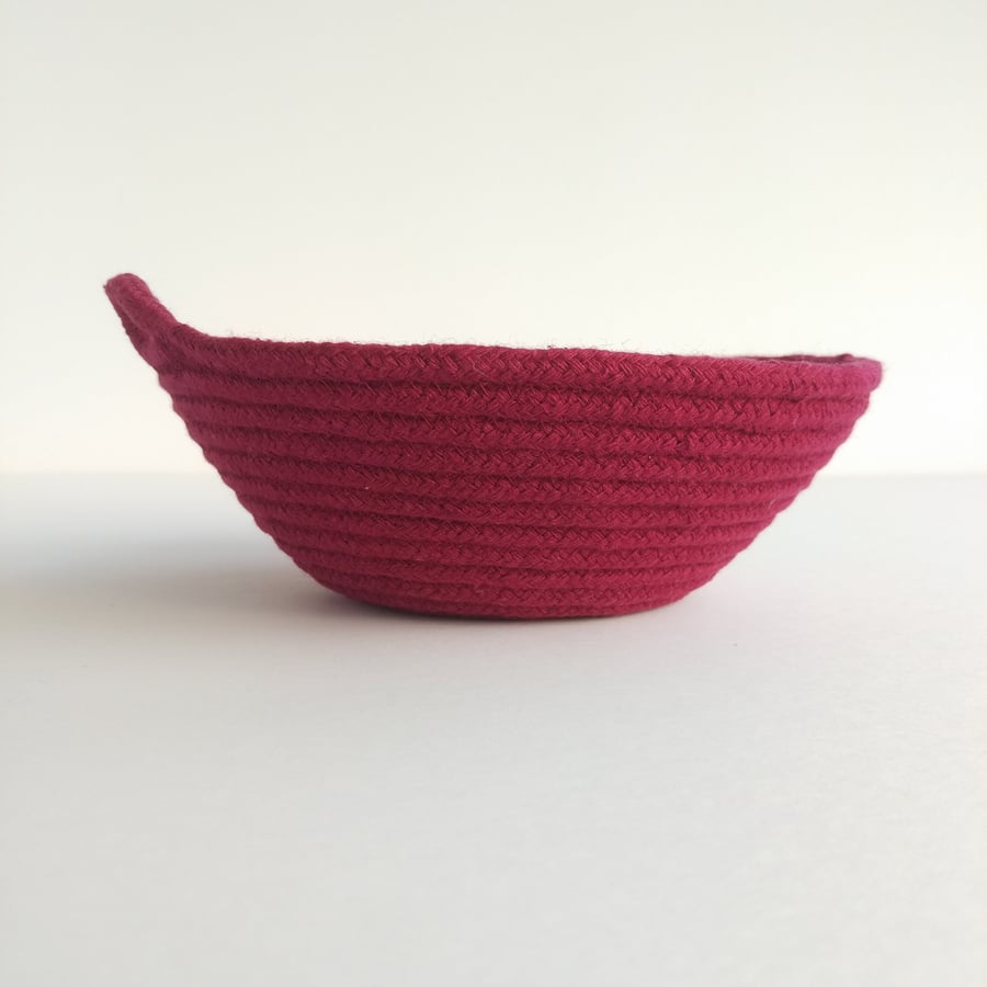 Large Freshwater Bowl made from wine coloured cotton rope