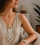 Handmade Macramé Necklace & Bracelet Set - Boho Cotton Jewellery.