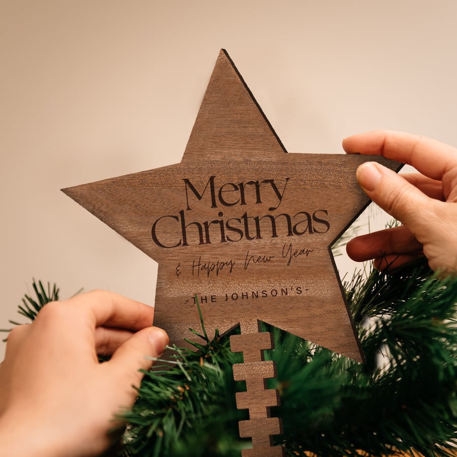 Personalised Tree Topper Star - The Seasons: Custom Family  Christmas Tree Decor