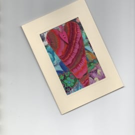 ChrissieCraft vibrant KAFFE FASSETT fabric machine-embroidered appliqued CARD