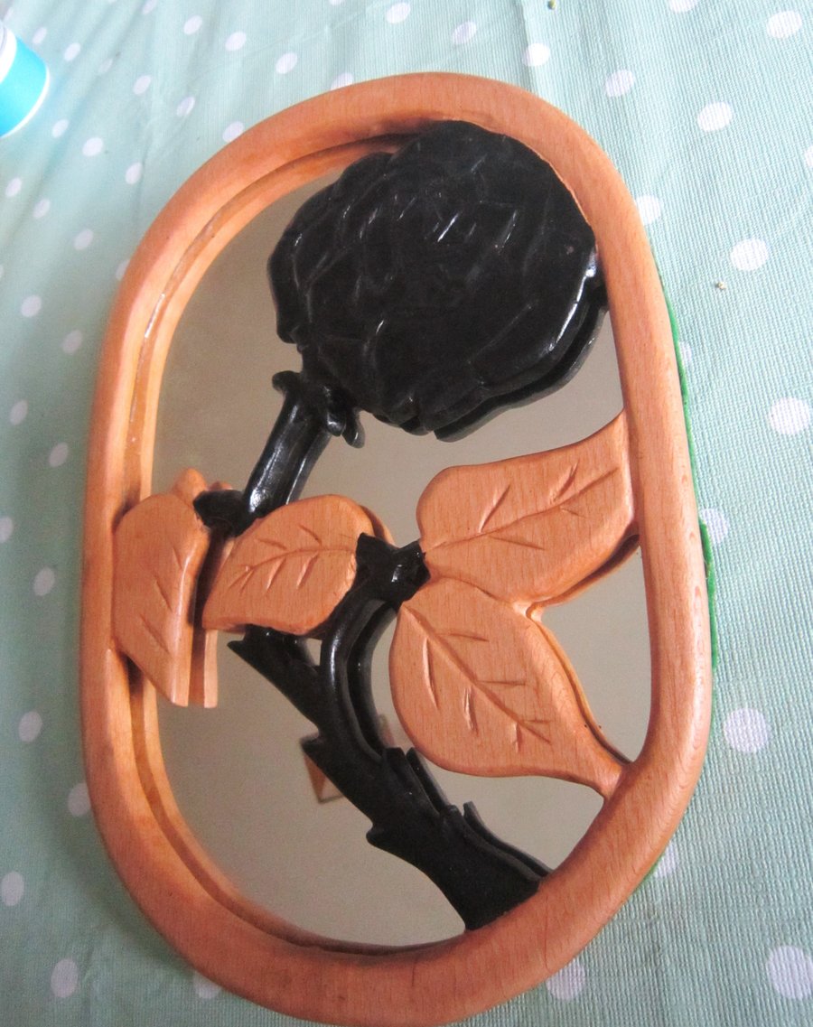 black rose wall mirror
