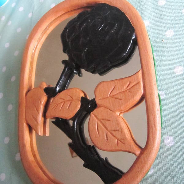 black rose wall mirror