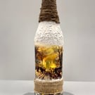 Winter themed bottle lamp