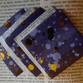 Purple and Gold Paper Corner Bookmarks