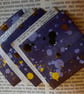 Set of Five Hand-Folded Corner Bookmarks – Purple, Gold & Upcycled Book Pages - Image 1