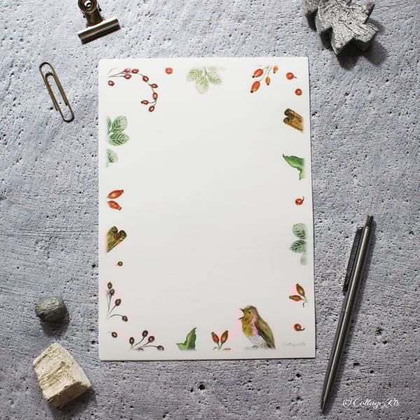 Christmas Hedgerow Berries Letter Writing Paper Pack Hand Designed By CottageRts