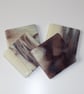 Boxed Set of 4 Fused Glass Coasters in Streaky Cream and Brown - 9141 - Image 4