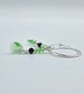 Black Spinel, Sterling Silver & Crystal Hoop Earrings, August Birthstone Gift - Image 2
