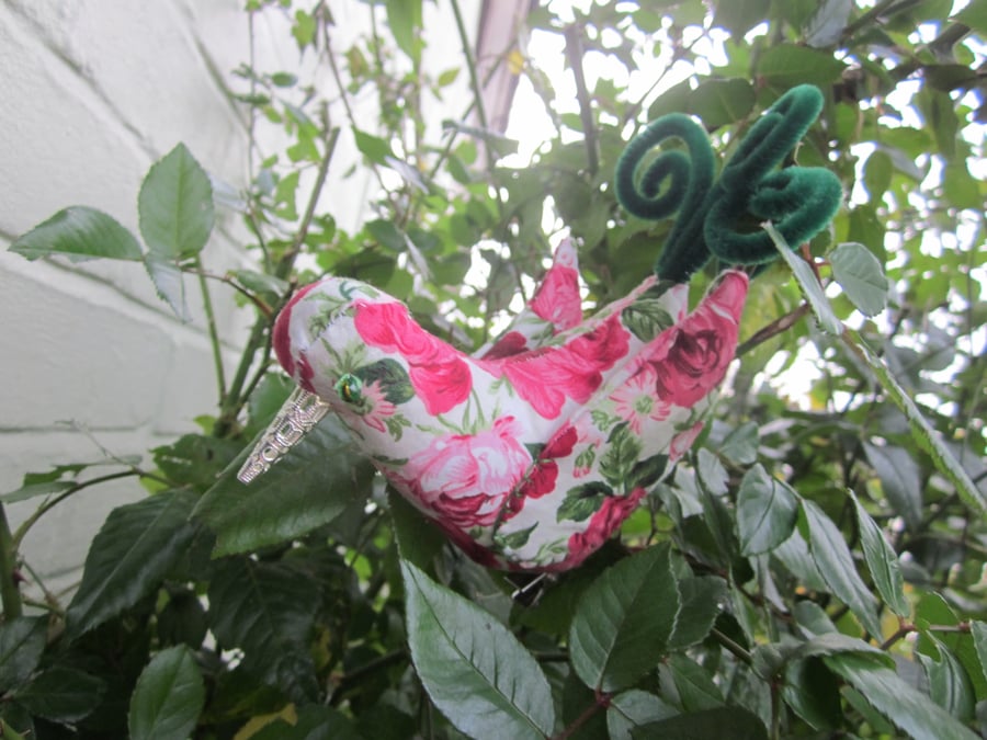  Handmade textile bird decoration - Rosie