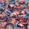 20mm Wooden Space Buttons Mixed 6pk Stars Galaxy Planets Nebula (SP1)