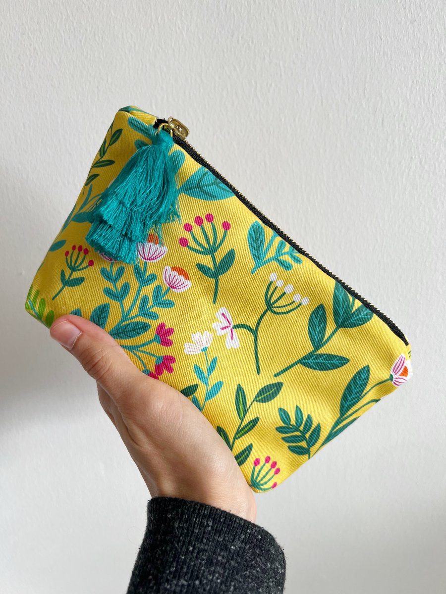 Small Yellow Wildflower Make up Bag