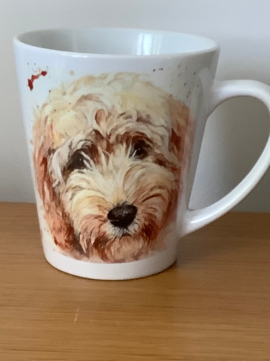 Cockapoo design Latte Mug, Coffee mug ,dog design. Free P&P