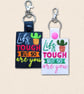 Life Is Tough Keyring - Positive Embroidered Faux Leather Bag Charm