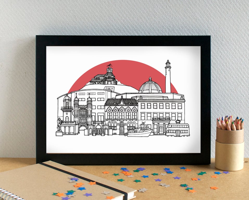 Fleetwood Landmarks Skyline Art Print