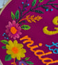'Fair to Middlin'' Hand Embroidered Floral Wall Art - 7 inch - Image 2