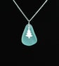 Christmas tree beach glass pendant - Image 3
