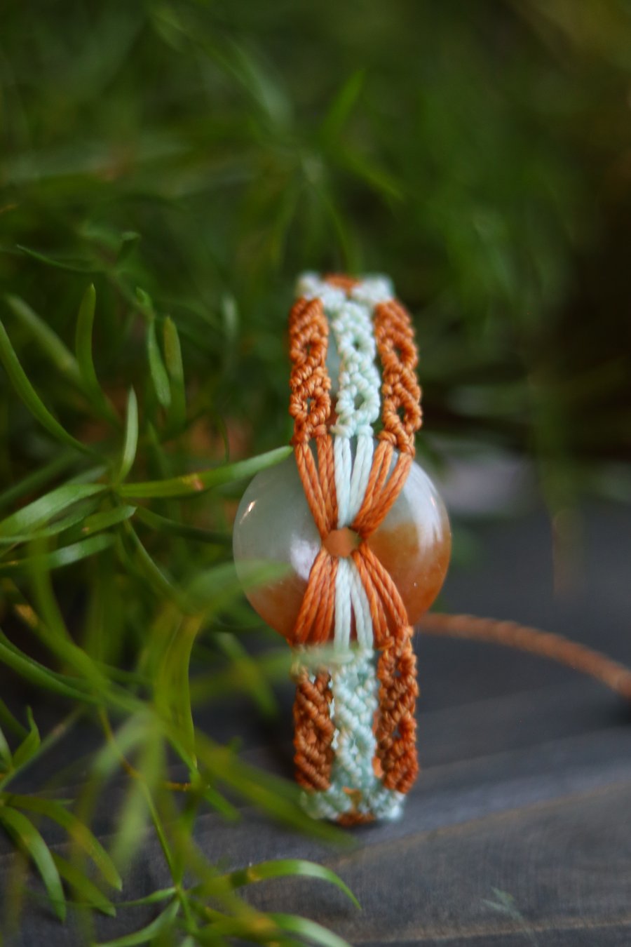 Handmade Macramé Bracelet with Natural Jade