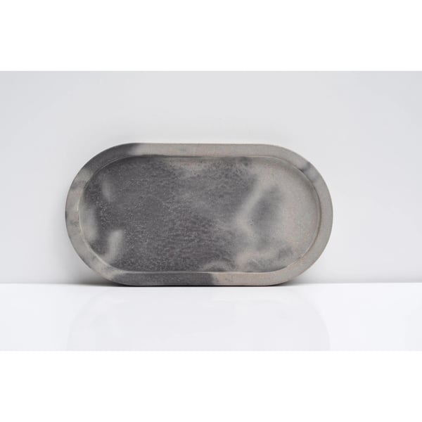 Oval Concrete Tray: Handmade Modern Minimalist Candle Plate