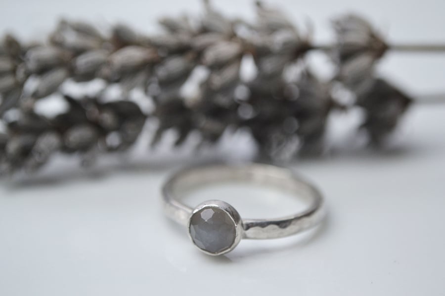 Grey moonstone ring