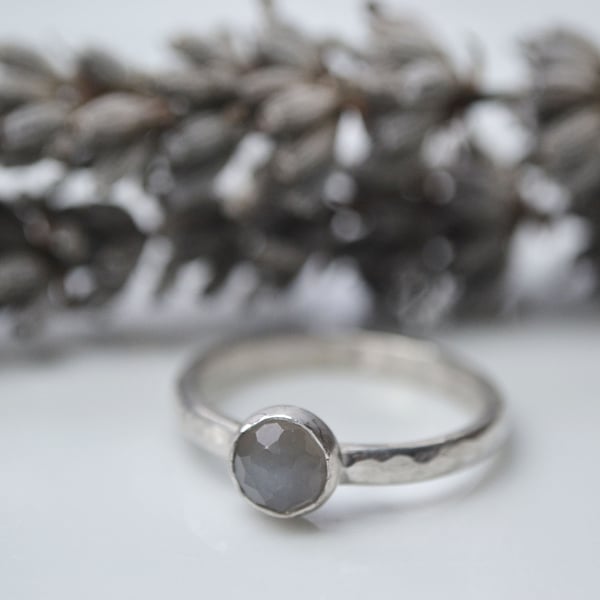 Grey moonstone ring