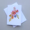 hand painted floral blank original art greetings card ( ref F 483.L1 )