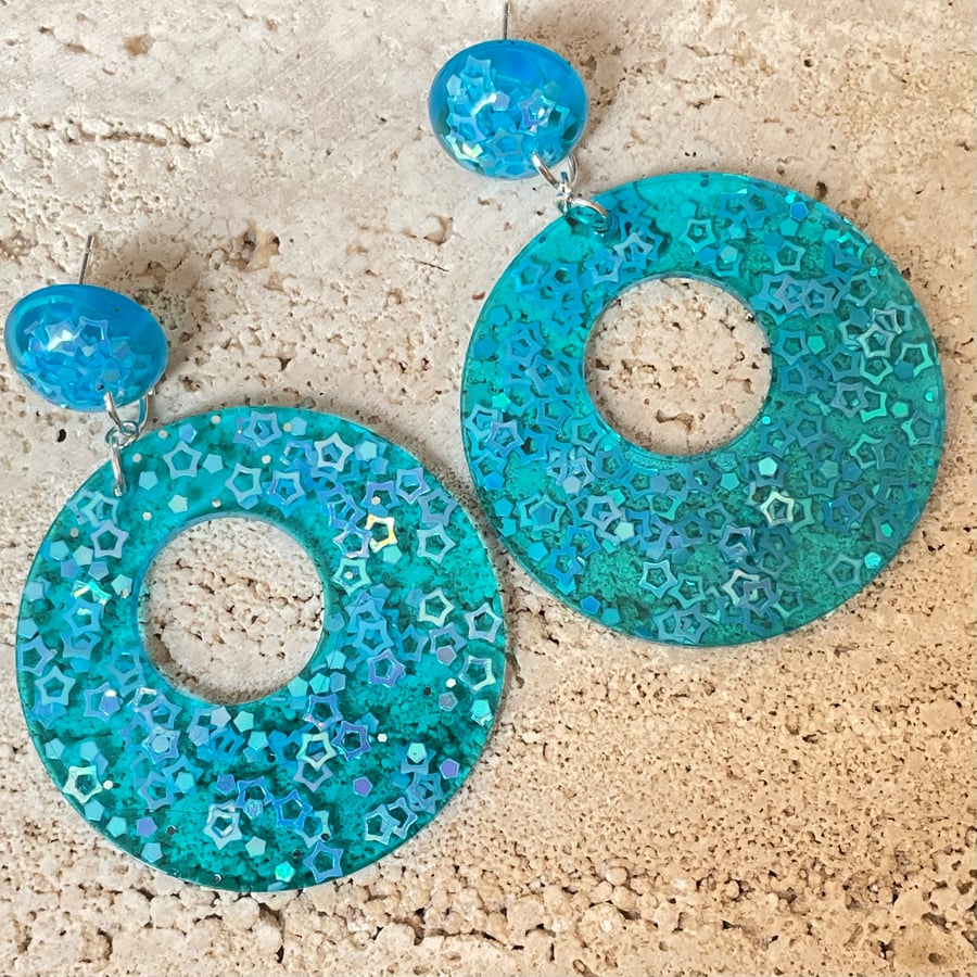Funky Turquoise Blue Circle - Range : Anku 
