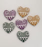 Clay heart fridge magnet set,  anniversary, valentines, kitchen gift - Image 3